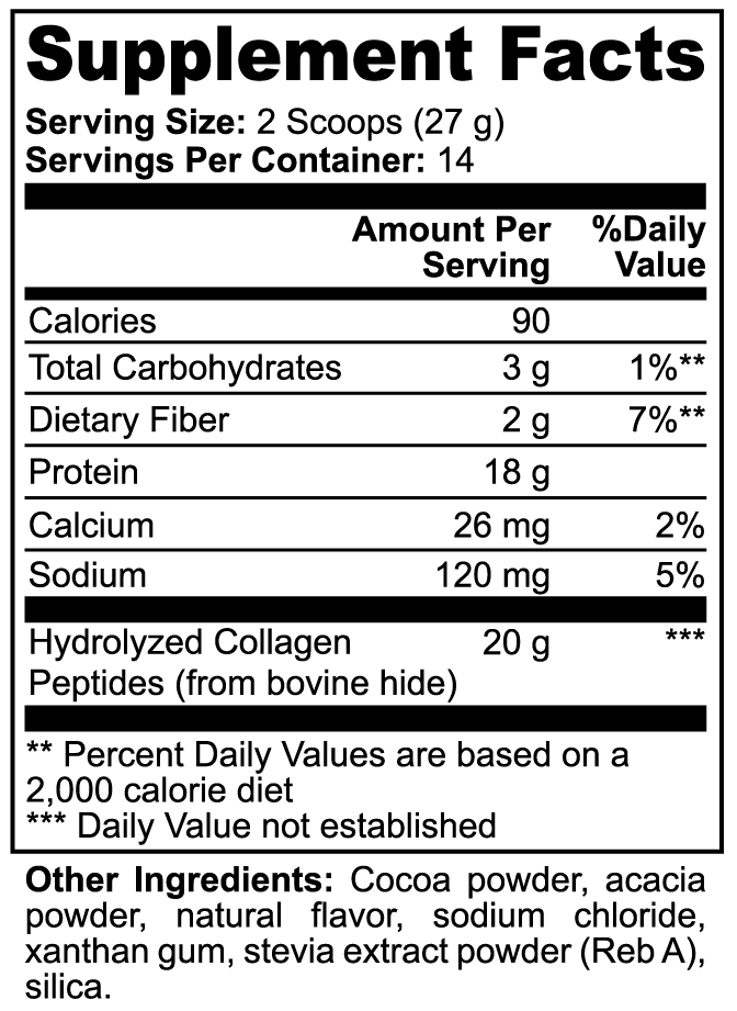 Prime Grass-Fed Protein Collagen Peptides Powder (Chocolate)