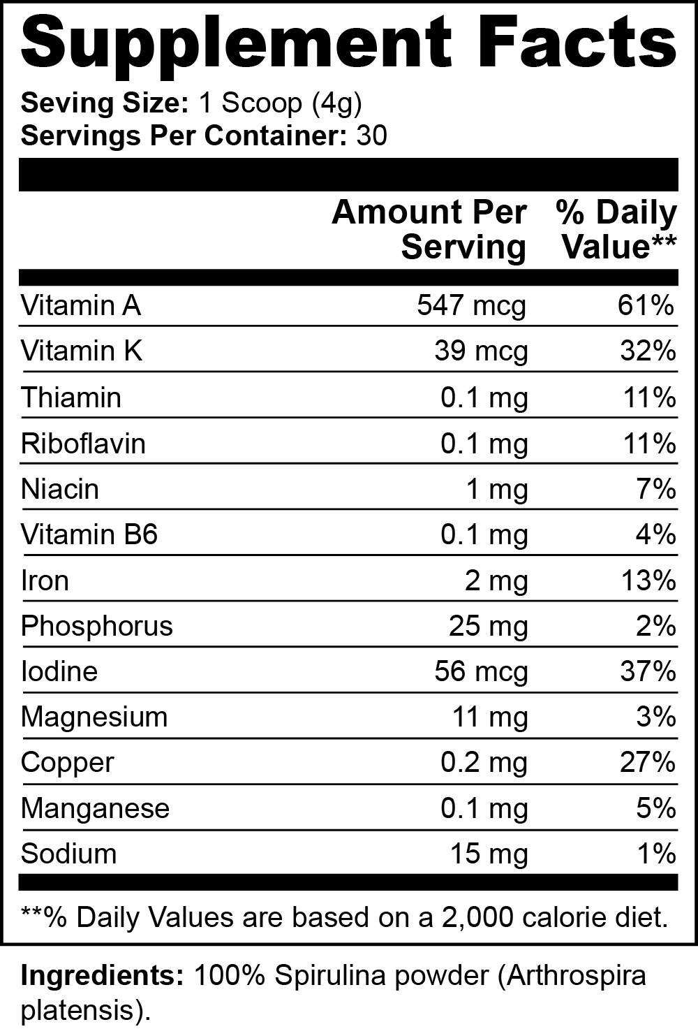 Prime Organic Spirulina Powder