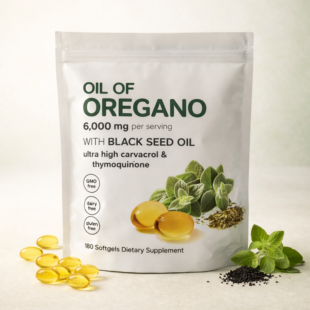 OIL OF OREGANO WITH BLACK SEED OIL – 6,000 MG HIGH-POTENCY FORMULA