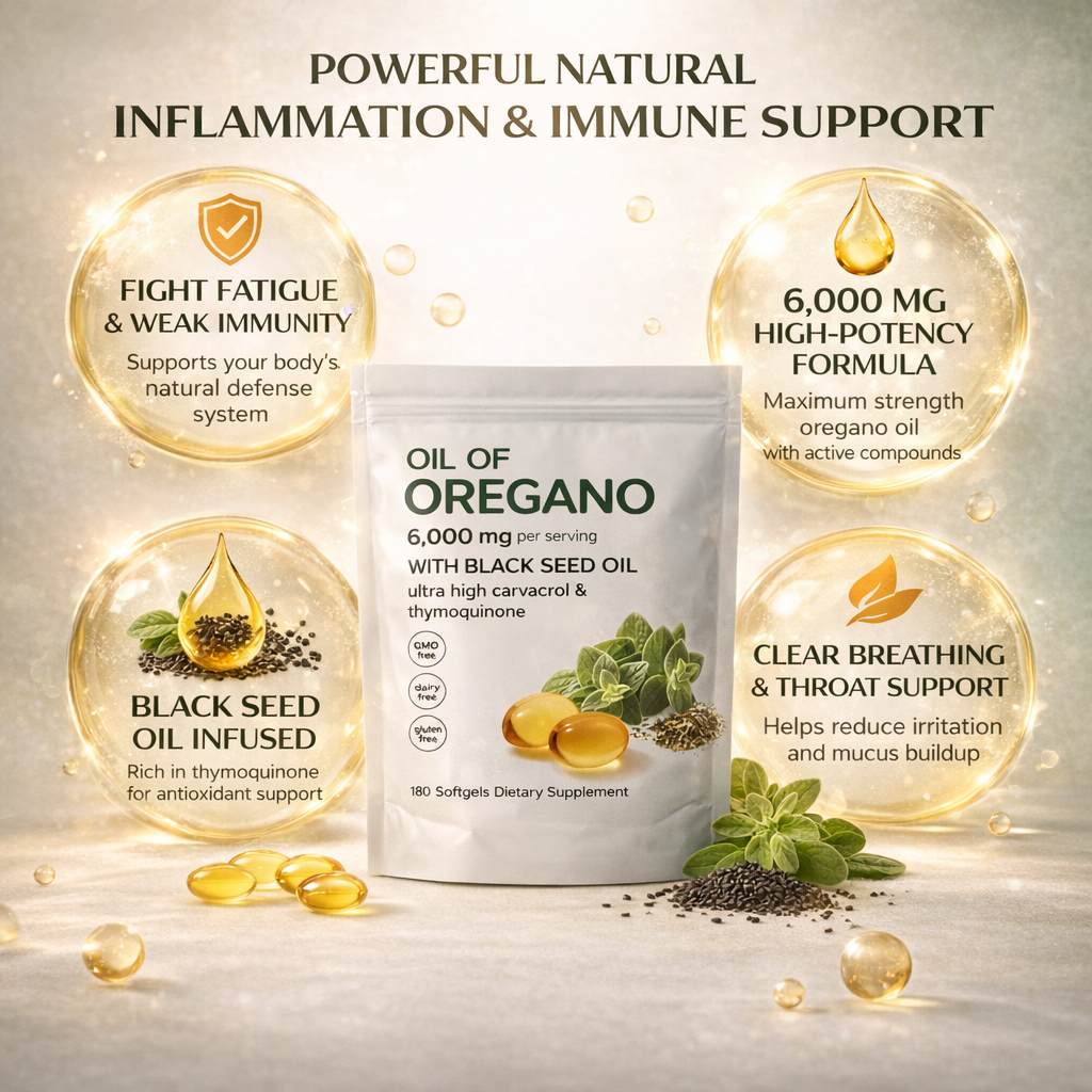 OIL OF OREGANO WITH BLACK SEED OIL – 6,000 MG HIGH-POTENCY FORMULA
