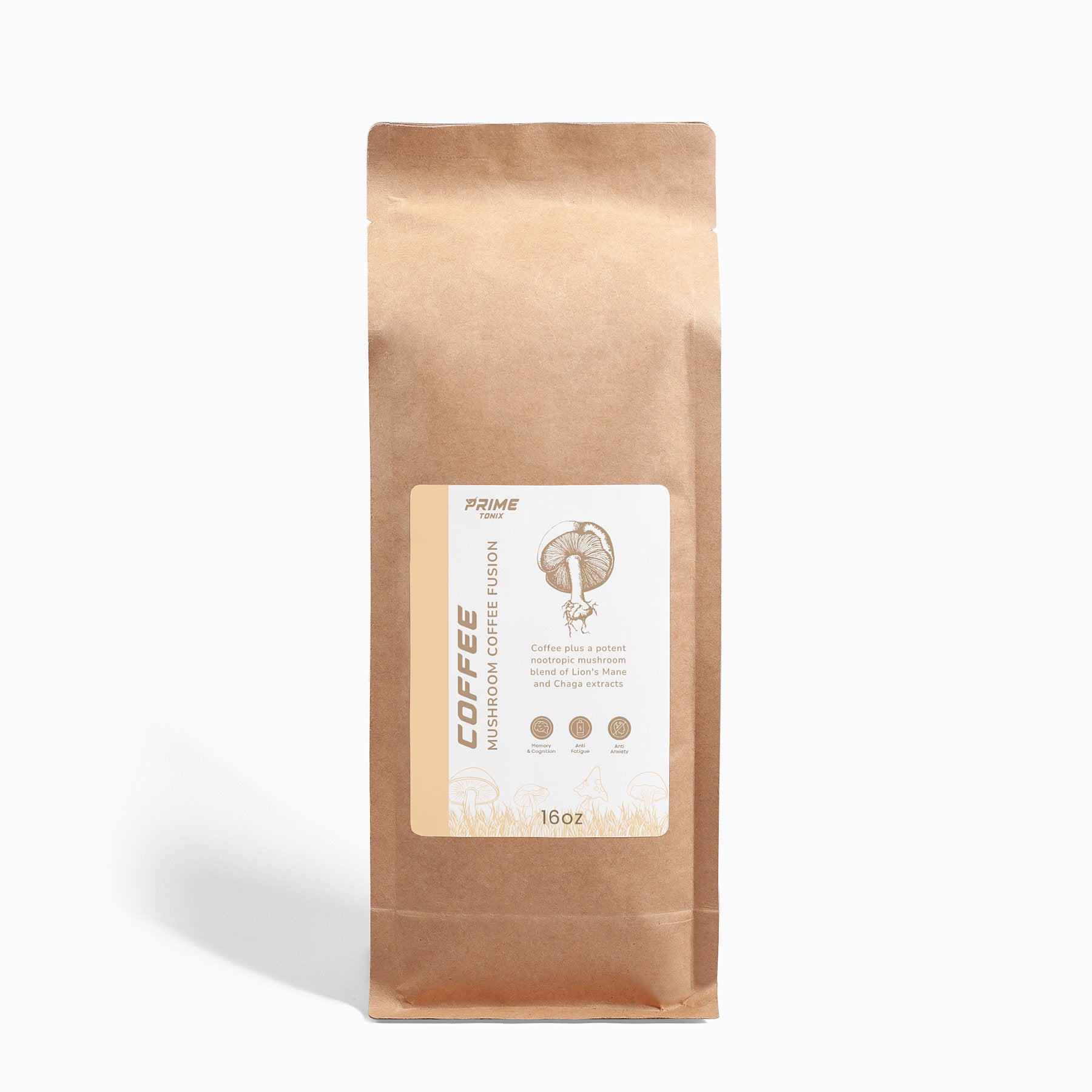 Prime Mushroom Coffee Fusion - Lion’s Mane & Chaga 16oz