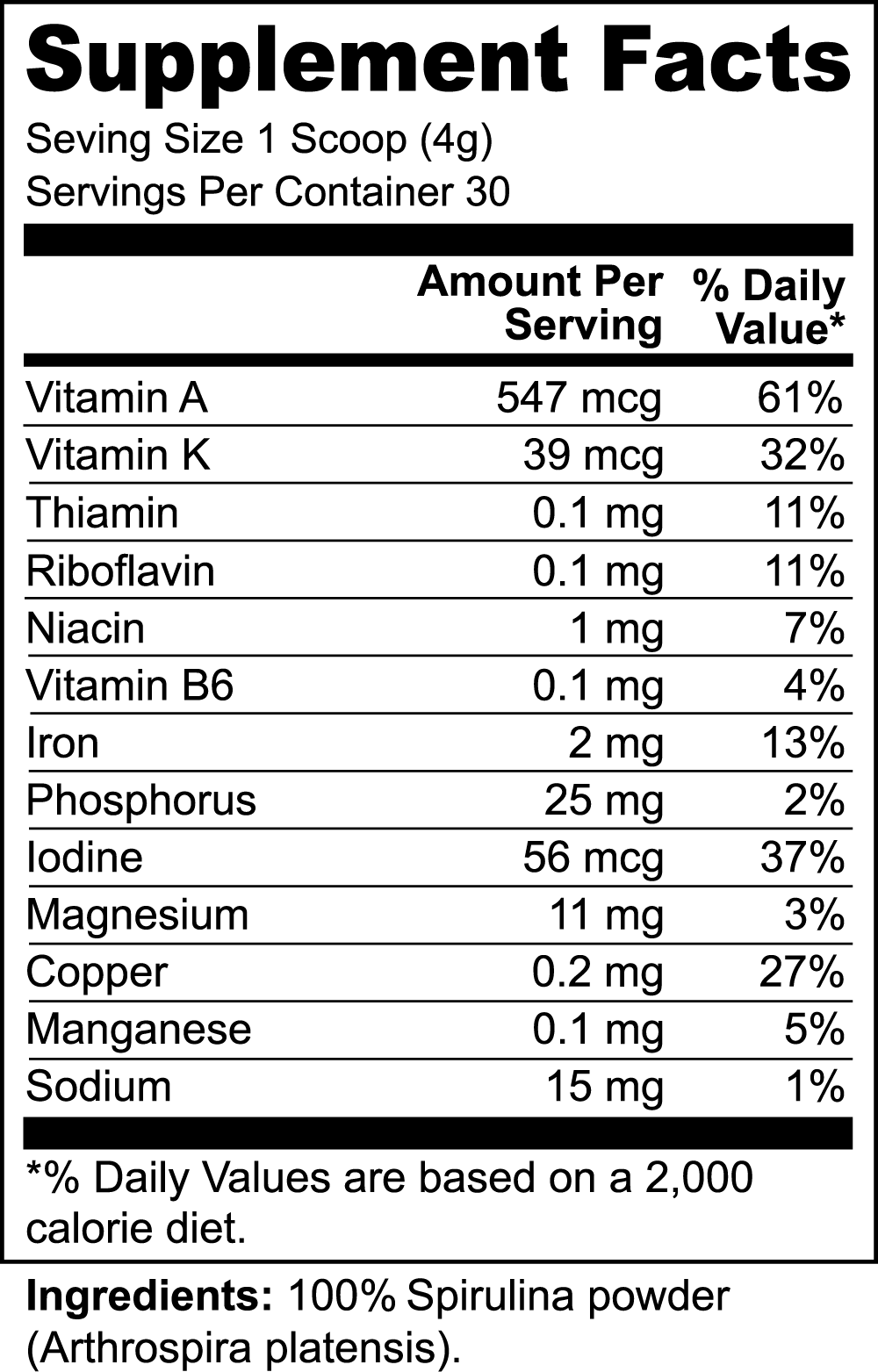 Prime Organic Spirulina Powder